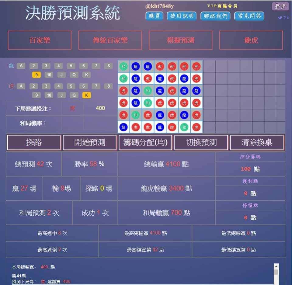 龍虎鬥預測系統 龍虎鬥預測系統